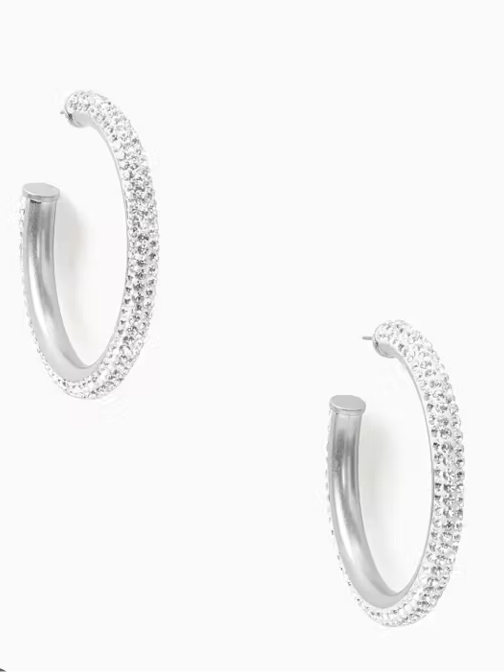 kate spade Silver Crystal Pavé Hoop Earrings